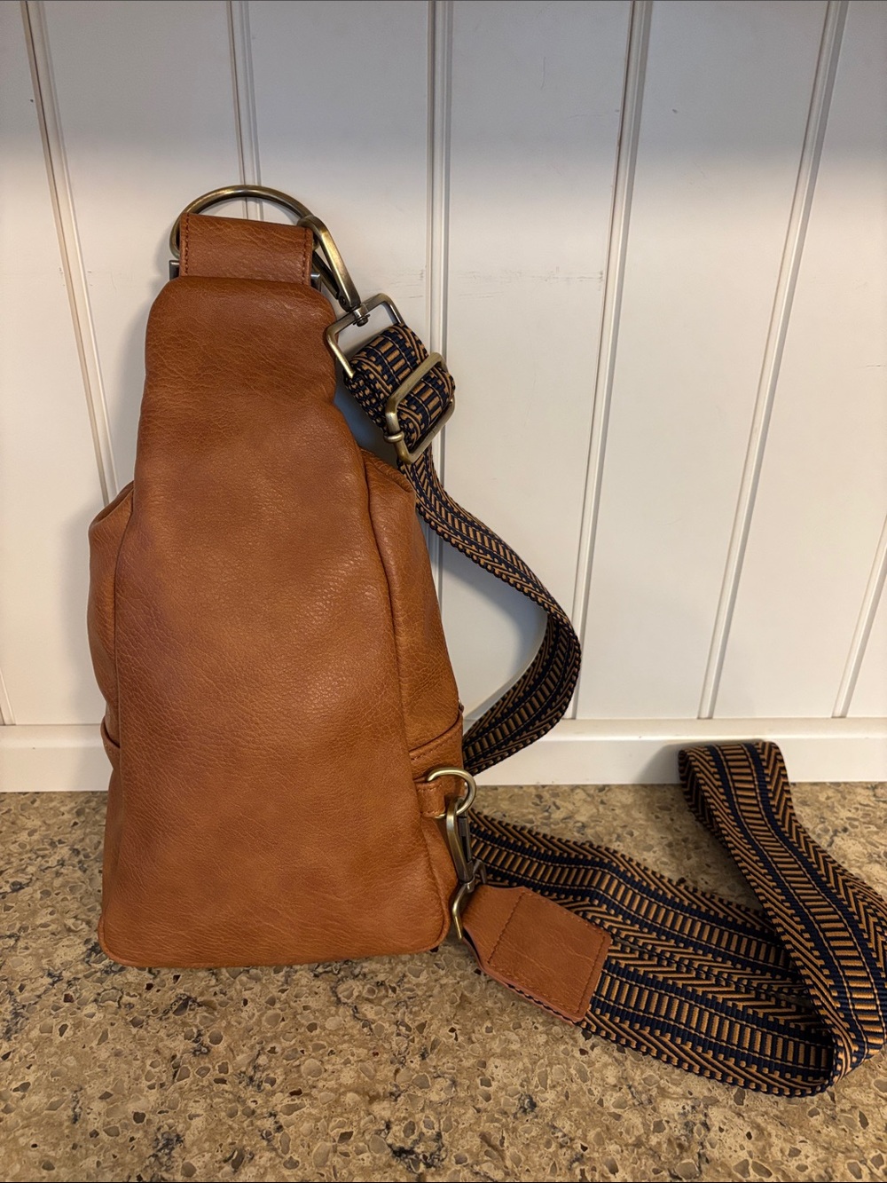 Urban Originals Anthropologie Tan/Cognac Vegan Leather Crossbody Sling Bag